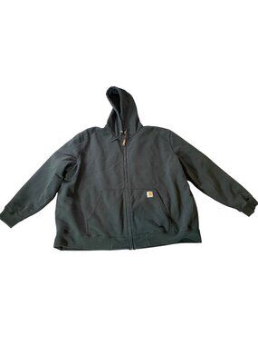 Carhartt 14806 Black Full-Zip Insulated Hoodie With Quilted Lining 4XL